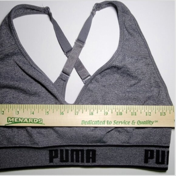 Puma Womens Gray Athletic Exercise Sports Bra Size Medium - Picture 6 of 9